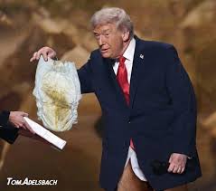 BREAKING: Donald Trump inexplicably takes his pants off and shows his diaper to the audience during the FIFA Peace Prize ceremony - and is then presented with the inaugural "FIFA Diaper of