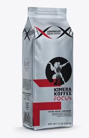 This is a container of coffee creamer. Kimera Koffee Focus Blend Organic Ground 340g Optimoz Com Au