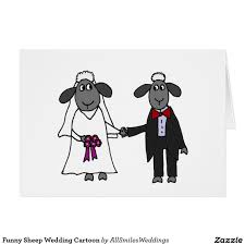 Funny Sheep Wedding Cartoon Zazzle Com In 2020 Funny Sheep Wedding Humor Sheep