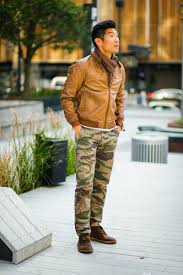 Camo Dockers Levitate Style Leather Jacket Men Camo Fashion Mens Outfits