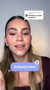 Replying to @Lizz Rodriguez under eye setting hack 🫶 creaseless, smooth,  bright under eyes. Using @Huda Beauty easy bake loose powder in cherry  blossom cake + @Saie sun melt bronder tan bronze ...