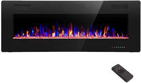 Electric fireplaces are ideal for creating an instant upgrade to any room. Amazon Com R W Flame Electric Fireplace 50 Inch Recessed And Wall Mounted The Thinnest Fireplacelow Noise Fit For 2 X 4 And 2 X 6 Stud Remote Control With Timer Touch Screen Adjustable Flame Colors And