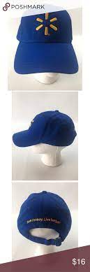 Walmart Logo Employee Baseball Cap Hat Walmart Men S Blue Logo Employee Cotton Baseball Cap Hat Size Os Length Width Walmart Logo Caps Hats Baseball Cap