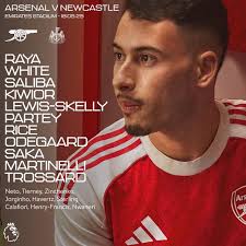 Arsenal starting XI vs Newcastle: Raya, White, Saliba, Kiwior,  Lewis-Skelly, Partey, Rice, Ødegaard, Saka, Martinelli, Trossard. :  r/Gunners