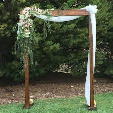 Hire Memphis Hire Walnut Two Post Timber Arch 160 With Drapes Wood Wedding Arches Outdoor Wedding Ceremony Arch Diy Wedding Arch