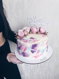 Торт на день рождения девочке 4 года. Tort S Cvetami Birthday Cake With Flowers Purple Cakes Birthday Simple Birthday Cake