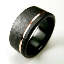 Hammeredrosezirconsquare Jpg 1 000 1 000 Pixels Black Zirconium Ring Rings For Men Mens Wedding Rings