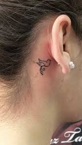 Black Bird Tattoo Behind Ear Little Bird Behind The Ear Behind Ear Tattoos Little Bird Tattoos Ear Tattoo