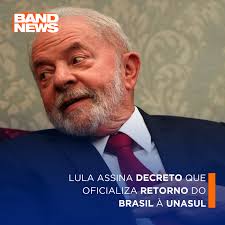 O presidente Luiz Inácio Lula da Silva assinou decreto que oficializa o  retorno do Brasil à União de Nações Sul-Americanas (Unasul). O país havia  deixado o bloco em 2019, durante a gestão