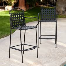 Belham Living Capri Wrought Iron Outdoor Bar Stool By Woodard Set Of 2 Patio Bar Stools Outdoor Bar Stools Iron Bar Stools