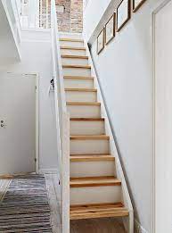 If you cut your stairs too short so that they. Stairs Wood Clean Modern Narrow And Steep Like Tony And Cecilia S Take Up Less Room Attic Renovation Narrow Staircase Loft Staircase