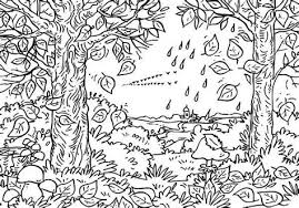 This coloring page features a picture of mountain and woods to color. Woods Coloring Pages Learny Kids