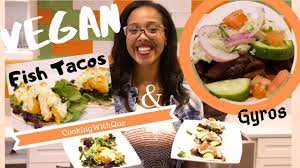 Set on a plate to assemble. How To Make Vegan Fish Tacos Vegan Mushroom Gyros Youtube