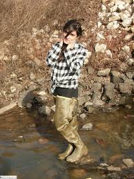 For custom requests, contact me: Brunette In Muddy Waders Strikes A Cute Pose In Waders Rainwear Girl Wellies Rain Boots Womens Rubber Boots