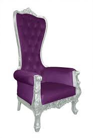 Baroque Throne Chair Queen High Back Chair Purple Velvet And Silver Throne Chair Chair High Back Chairs