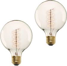 Create vintage or stylish lighting with antique light bulbs. 40w Edison Globe Light Bulbs G40 Large Vintage Bulb E26 Base Spiral Filament Fully Dimmable Warm White Incandescent Red Hook Collection Set Of 2 Amazon Com