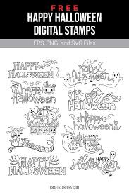 A video tutorial for cardmakers and paper crafters sharing how to create a handmade greeting card with a digital stamp. Free Happy Halloween Digital Stamps Digital Stamps Halloween Digital Digital Stamps Free