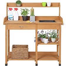 Move messy cleanups outside with a hardworking outdoor sink for all your gardening, hosting and crafting needs. Topeakmart Outdoor Garden Potting Bench Potting Table Work Bench With Removable Sink Drawer Rack Shelves Work Station Wood Amazon In Garden Outdoors