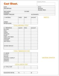 Cost Sheet Example For Developing Apparel Prodcut Business Plan Ideas Of Tips On Buying A House Buyi Cost Sheet Fashion Business Plan Sewing Measurements