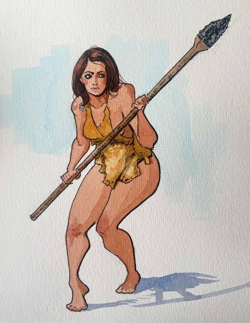 Cave girl : r/Watercolor