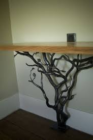 Cut metal without power tools. Custom Made Hand Forged Tree Hall Table By The Metaled Company Custommade Com