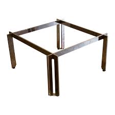 It makes the perfect perch for decorative serving trays or even board games for game nights with friends and family. Modernist Midcentury Solid Steel Chrome Finish Square Coffee Table Base For Sale At 1stdibs