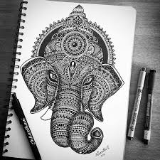 Artistic Ganpati Photo Black And White Mandala Ganesh Hindu Art Design Zendoodle Mandala Design Art Ganesha Art Mandala Art Lesson