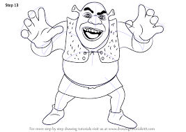 Learn How To Draw Shrek Grene Ogre Shrek Step By Step Drawing Tutorials Shrek Drawing Shrek Drawings