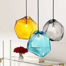 The Creative Sleek Form Of This Colorful Glass Pendant Light Is Ultimately Appealing Stone Simi Glass Pendant Light Glass Lighting Modern Glass Pendant Light