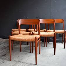 6 X Vintage Danish Dining Chairs By Niels O Moller