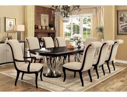 Includes dining table and 6 dining side chairs. Monza Espresso And Silver Dining Table Set Dining Table Dining Table Setting Dining Room Sets