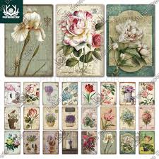 flower metal poster plaque vintage