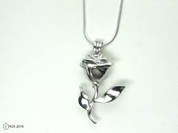 Rose Charm Pick Pearl Cage Sterling Silver Necklace Pendant Beauty Beast Rose Flower Sterling Silver Necklace Pendants Solid Silver Necklace Silver Necklace