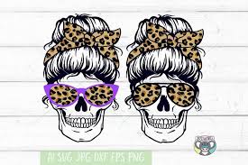 Download Messy Bun Svg Halloween Svg Skull Svg Cricut Cut Files