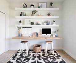 White floating shelves wall mounted,set of 3 ,wooden hanging rack shelf, modern decor 3 tier storage shelving for office, kitchen, bedroom, bathroom (white) 1.5 out of 5 stars 2 $28.99 $ 28. Modern Contemporary Office Design Photo By Irina Mazhukhin Floating Shelves Bedroom Desks For Small Spaces Ikea Lack Shelves