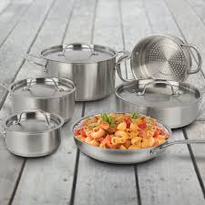Maybe you would like to learn more about one of these? Cuisinart 10 Piece Brushed Stainless Steel Classic Cookware Set Linen Chest