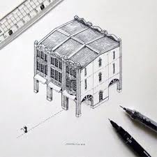 nuomi on instagram architecturebox 北投溫泉博物館 創作建築箱時 也是讓自己重新觀察建築外觀的時候 在完全正方體的箱子內 architecture drawing architecture drawing sketchbooks architecture sketch