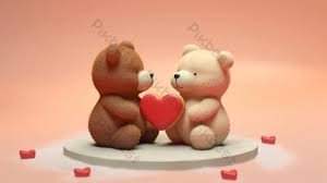 Ours Romantiques De La Saint-Valentin Avec Ballon En Forme De Coeur Pour  Les Festivités De La Saint-Valentin Créés En 3D | JPG Fond Téléchargement  Gratuit - Pikbest