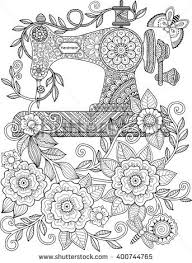 Get crafts, coloring pages, lessons, and more! Decorative Vintage Sewing Machine With Ornaments And Flowers Coloring For Adults And Meditation Sewing Machine Drawing Vintage Sewing Machine Coloring Pages