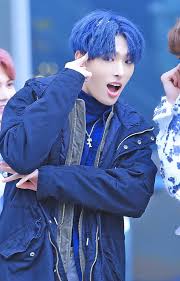Mingi Hugs And Cuddles Korean Idol Blue Hair