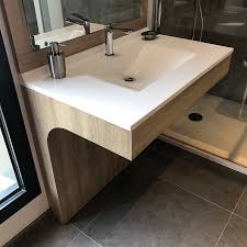 Produits pour les entreprises et collectivités : Corps De Meuble Salle De Bain Pmr Altea 70 Cm Aspect Bois Cambrian Oak Creazur Pro