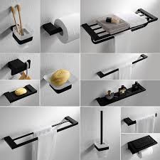 Find great deals on ebay for bathroom hardware accessories. Bathroom Accessories Black Finish Modern Style Bath Hardware Hanger Set Package Towel Rack Bar Brush Paper Holder Shelf Hook Bath Hardware Sets Aliexpress