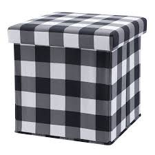 Black And White Striped Storage Ottoman Home In 2020 Ottoman Storage Black Ottoman