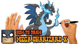 Follow along with our easy step by step drawing lessons. How To Draw Mega Charizard X Pokemon Youtube