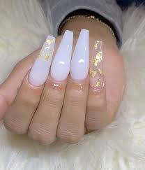 Truubeautys White Acrylic Nails Long Nails Long Nail Designs
