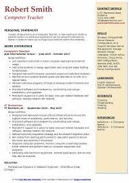 You may check out our 40 page resume format templates for freshers of engineering, mca, mba, bsc computer science. Computer Teacher Resume Samples Qwikresume