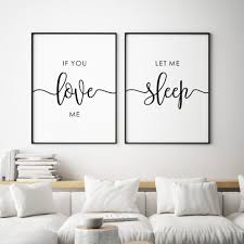If You Love Me Let Me Sleep Printable Bedroom Print Set 2 Etsy Bedroom Decor For Couples Bedroom Wall Decor Above Bed Funny Bedroom