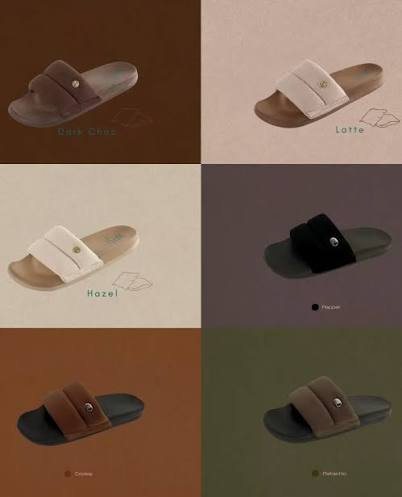 puff sandals in different colours