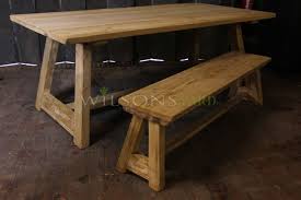 Recycled timber side table reclaimed wooden tables and benches made to any size suit all coffee wood rustic nightstand end furniture melbourne yard bedside design teak stool garden sidetable uk nz. Trestle Table In Reclaimed Salvaged Timber