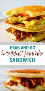 Grab And Go Breakfast Pancake Sandwich Fab Everyday Recipe Pancake Sandwich Recipe Sandwiches Recipes